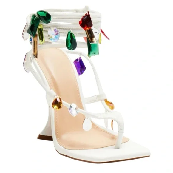 Azarayah Wrap Strappy Sandals with Multicolor Accents - Picture 2 of 5